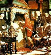 Carl Heinrich Bloch den sjuttonarige christian tar emot nycklarna till riksregalievalvet av den doende niels kaas Sweden oil painting artist